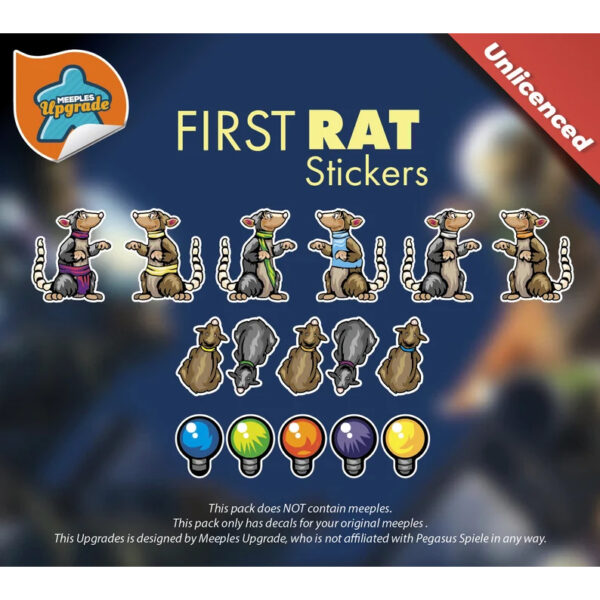 first-rat-1.jpg First Rat custom stickers applied to wooden meeples