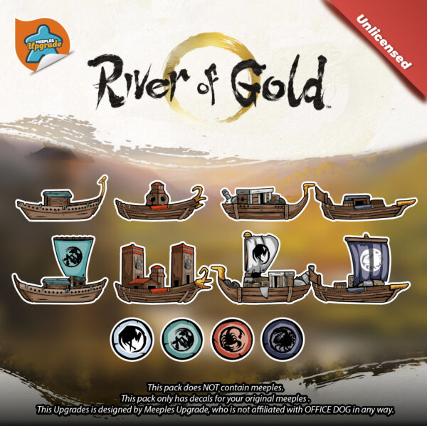 River of Gold sticker kit decals for board game meeples