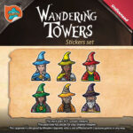 Wandering Towers sticker kit decals for board game meeples