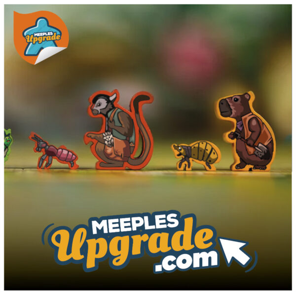 Beetle, caterpillar, dragonfly, and ant board game stickers